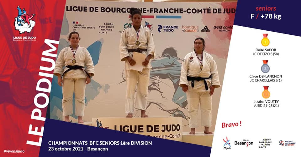 Eloise SAPOR (J.C. DECIZOIS) est championne BFC 1ère division et se qualifie pour le championnat de France